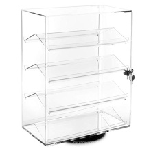Clear 4 Tier Rotating Sunglasses Display Stand Acrylic Eyeglasses Show Case Shelf